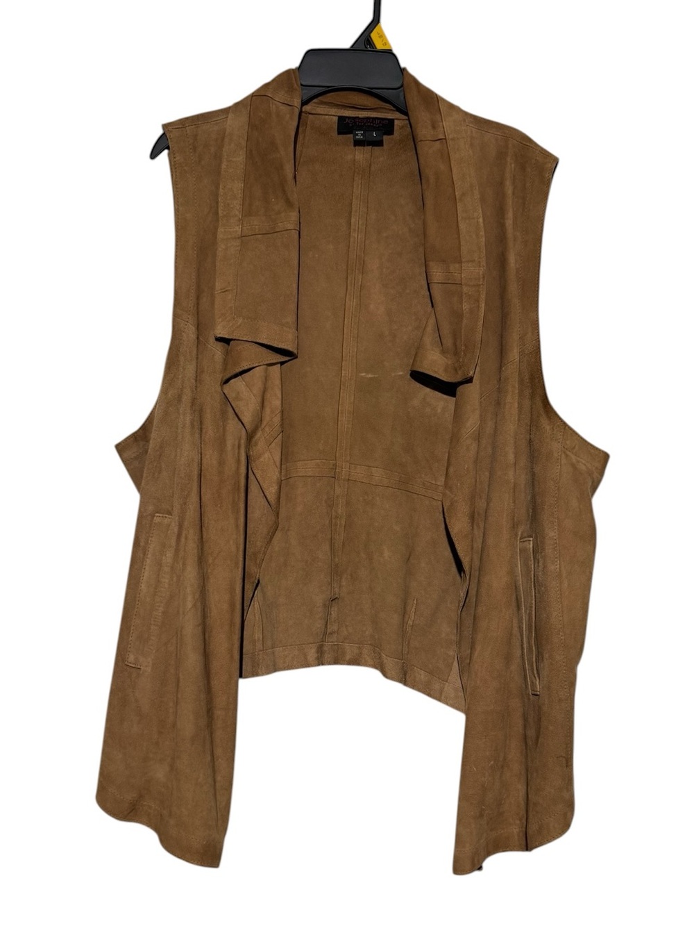 Josephine Vintage Suede Leather Vest Size Large Brown Western Boho Hippie 70s